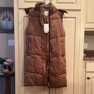 Women's Brown Puffer Vest